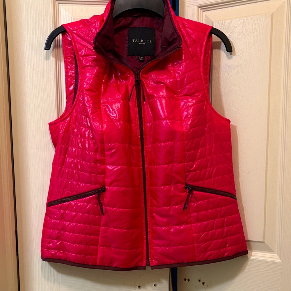 Talbots Vibrant Pink Quilted Vest